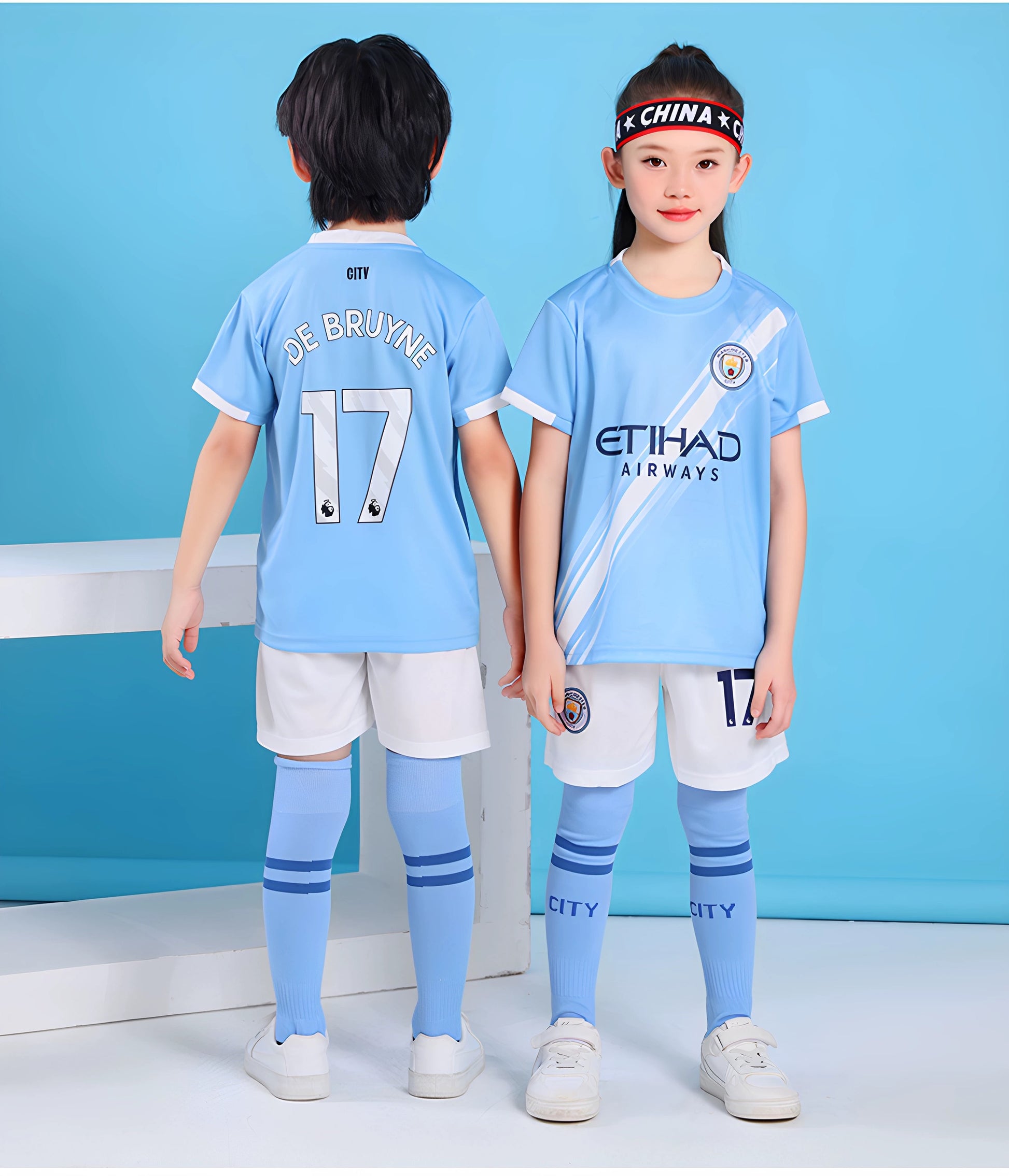Manchester City Football 25/26 Home Kit - Kids - kids football kits - price of Manchester City Football 25/26 Home Kit - Kids in Pakistan - football kits - erling haaland kit in pakistan