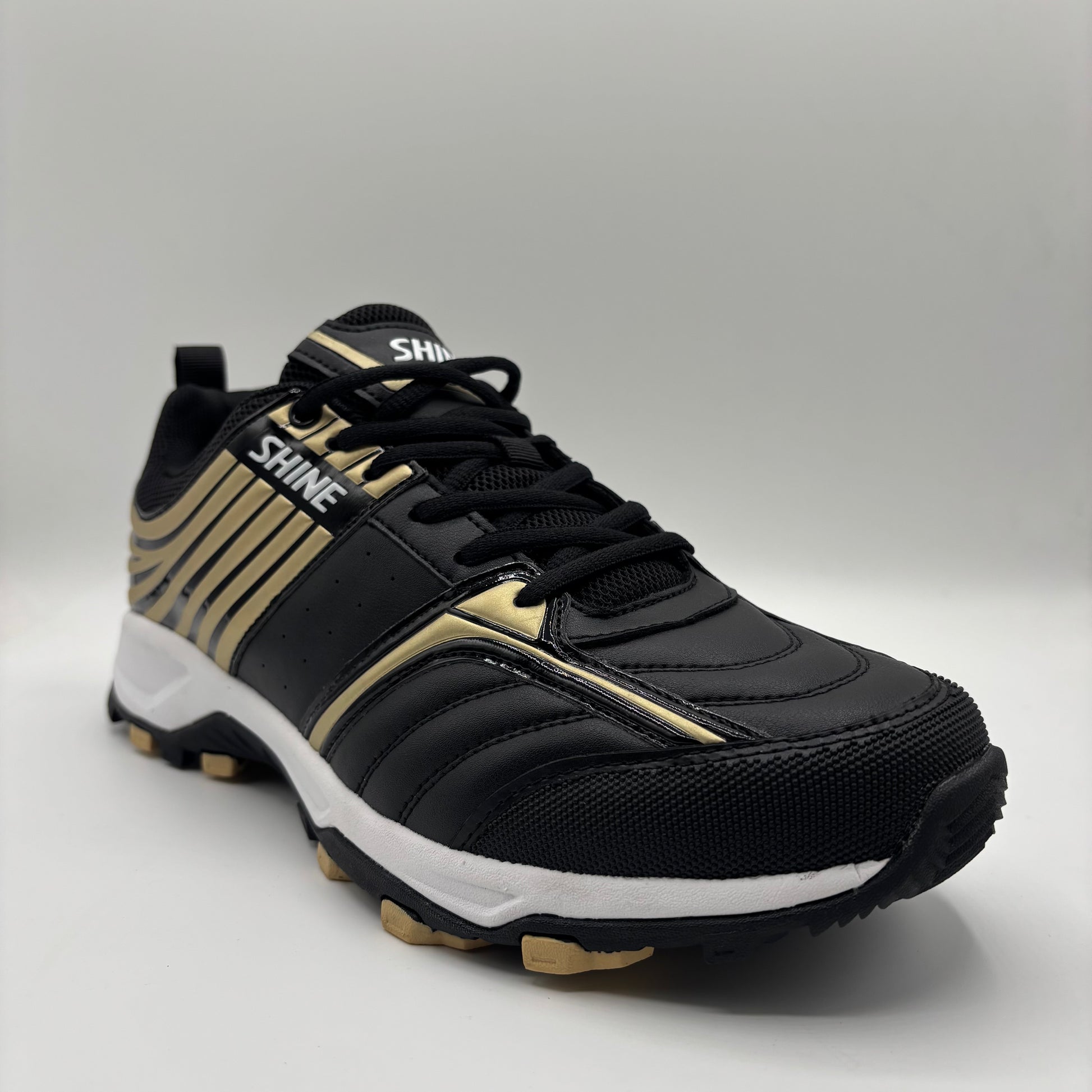 Shine Cricket Shoes 5000 Black gold - cricket grippers - price of Shine Cricket Shoes 5000 Lime - cricket grippers in Pakistan