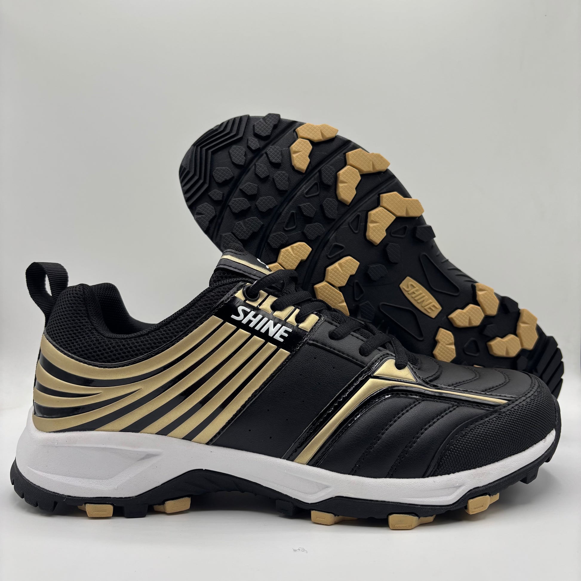Shine Cricket Shoes 5000 Black gold - cricket grippers - price of Shine Cricket Shoes 5000 Lime - cricket grippers in Pakistan