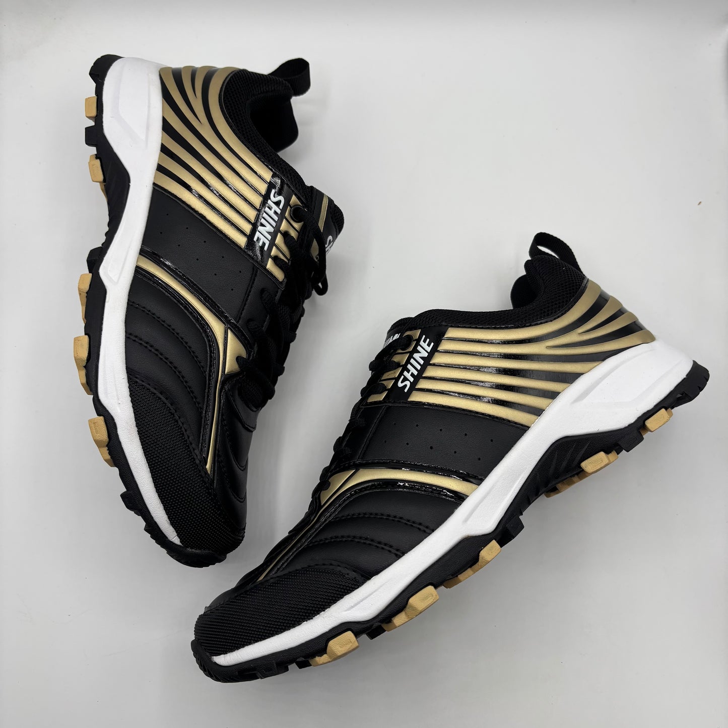 Shine Cricket Shoes 5000 Black gold - cricket grippers - price of Shine Cricket Shoes 5000 Lime - cricket grippers in Pakistan