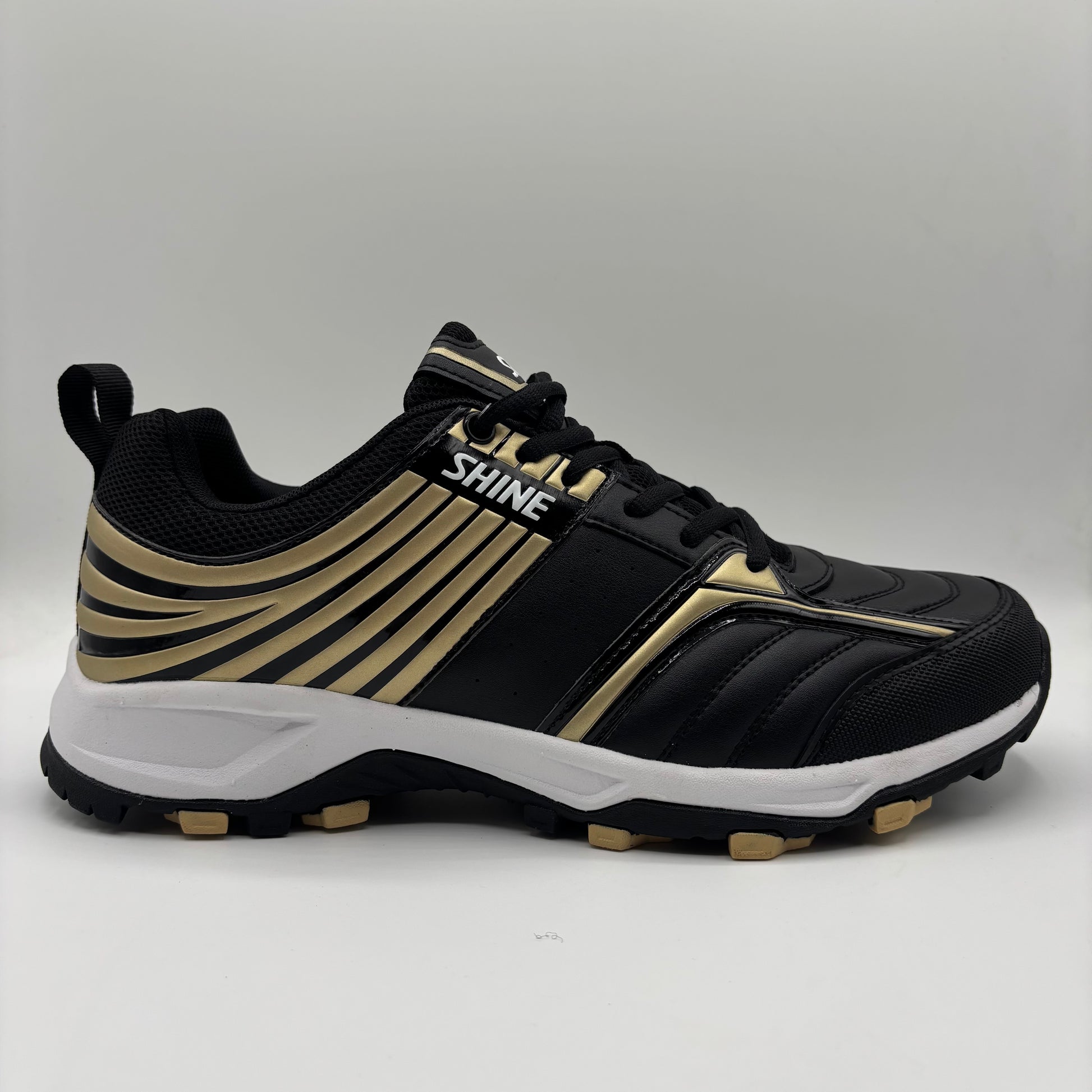 Shine Cricket Shoes 5000 Black gold - cricket grippers - price of Shine Cricket Shoes 5000 Lime - cricket grippers in Pakistan